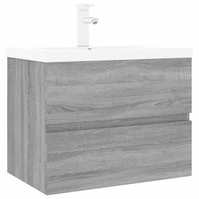 vidaXL skab med indbygget håndvask konstrueret træ grå sonoma-eg