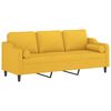 vidaXL 3-personers sofa med puder og hynder 210 cm stof lysegul