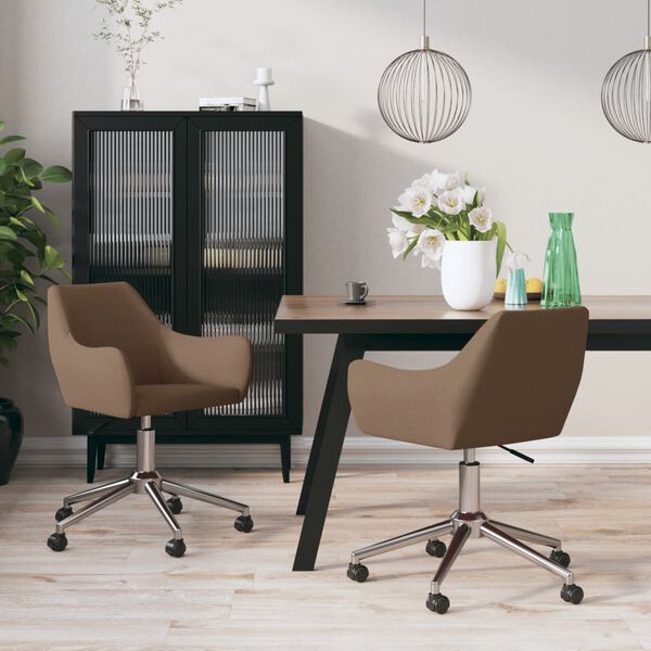 vidaXL drejelige spisebordsstole 2 stk. stof brun