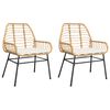 vidaXL havestole 2 stk. med hynder polyrattan brun