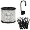 vidaXL Bungee Snore med Krog 10 mm Sort og Hvid PP og gummi