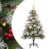 vidaXL Kunstigt juletr&aelig; Gr&oslash;n og hvid 120 cm PVC og metal og plast