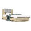 vidaXL sengeramme med sengegavl 90x200 cm konstrueret tr&aelig; sonoma-eg
