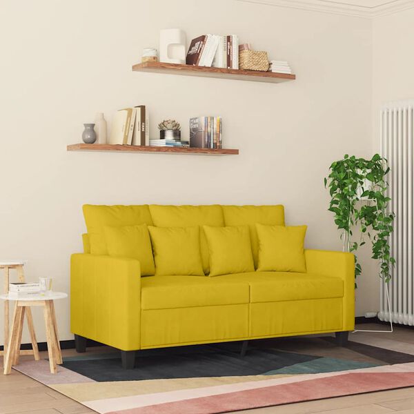 vidaXL 2-personers sofa 120 cm fl&oslash;jl gul