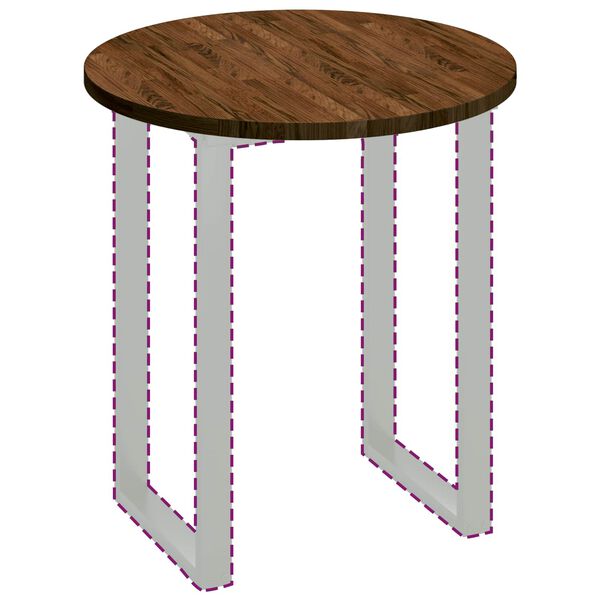 vidaXL Bordplade M&oslash;rk Brun &Oslash; 70 x 2,5 cm Massivt Eg Tr&aelig;