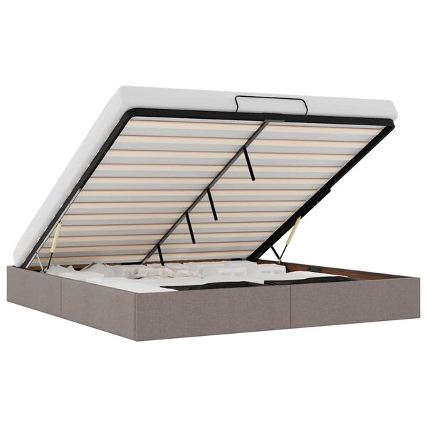 vidaXL osmannisk sengeramme uden madras 180x200 cm stof gr&aring;brun