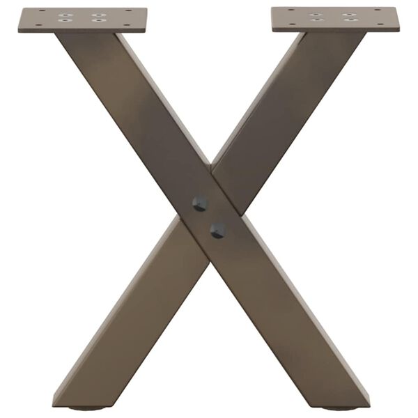 vidaXL sofabordsben X-formet 2 stk. naturst&aring;l 30x(30-31) cm st&aring;l