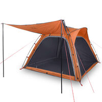 vidaXL 4-personers telt 240x221x160 cm 185T taft grå og orange