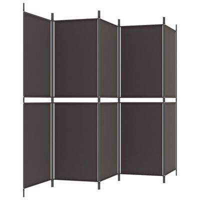 vidaXL 5-panels rumdeler 250x180 cm stof brun