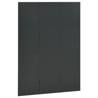 vidaXL 3-panels rumdeler 120x180 cm stål antracitgrå