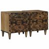 vidaXL Natskab 2 pcs Brun 40 x 33,5 x 46 cm Massivt mangotr&aelig;