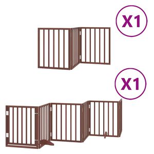 vidaXL hundel&aring;ge med d&oslash;r 9 paneler 450 cm foldbar poppeltr&aelig; brun