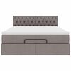 vidaXL Ottoman seng med madras & LEDs Taupe 140x200 cm Stof