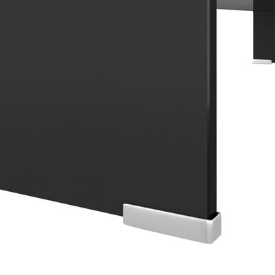 vidaXL TV-stander/monitorstand sort glas 100x30x13 cm