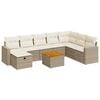 vidaXL sofas&aelig;t til haven 9 dele med hynder polyrattan beige