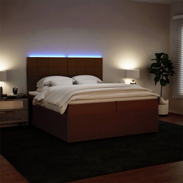 vidaXL kontinentalseng med madras 200x200 cm fl&oslash;jl lyser&oslash;d