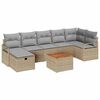 vidaXL Havesofa S&aelig;t med pude med opbevaring 8 pcs Beige Poly rattan