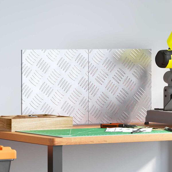 vidaXL Trappe Tread Firkantet 2 pcs S&oslash;lv 30 x 30 cm Aluminium