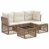 vidaXL Havesofa S&aelig;t 5 stk. Beige polyrattan