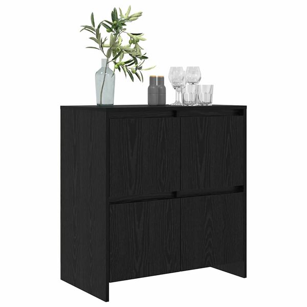 vidaXL Sideboard Sort eg 70 x 41 x 75 cm Konstrueret tr&aelig;