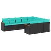 vidaXL havesofas&aelig;t med 10 hynder sort polyrattan