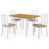 vidaXL spisebordss&aelig;t 5 dele MDF hvid