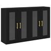 vidaXL V&aelig;ggeskabe 2 stk. Sort eg 69,5 x 34 x 90 cm Konstrueret tr&aelig;
