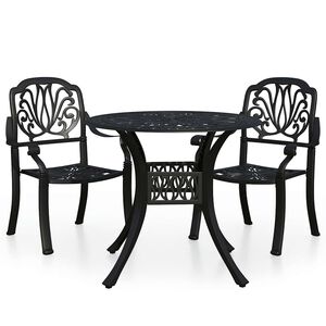 vidaXL bistros&aelig;t 3 dele st&oslash;bt aluminium sort
