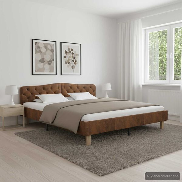 vidaXL sengestel 180x200 cm imiteret ruskind brun