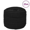 vidaXL arbejdsreb 12 mm 25 m polyester sort