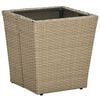 vidaXL tebord 41,5x41,5x44 cm polyrattan og hærdet glas beige