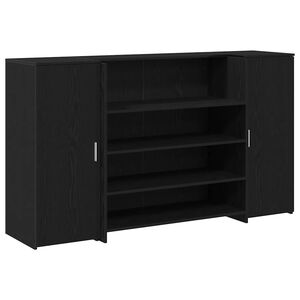 vidaXL receptionsdisk sort egetr&aelig; 180x50x103,5 cm konstrueret tr&aelig;