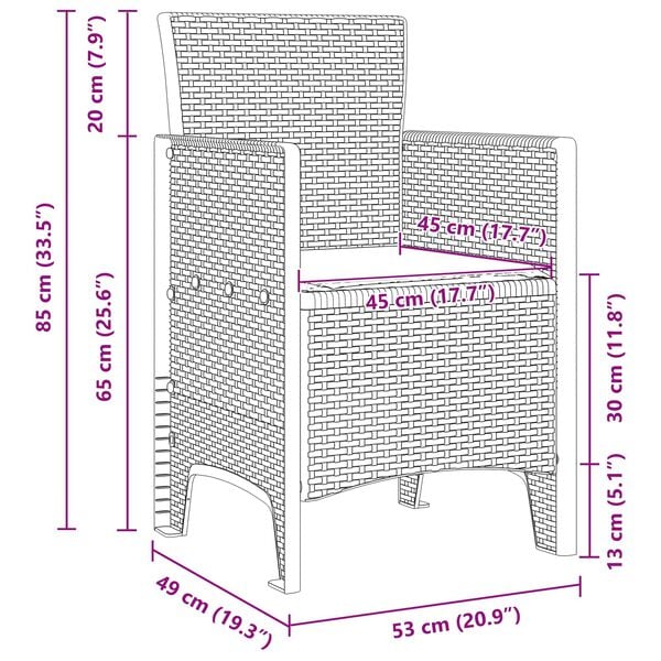 vidaXL Have Spisebordss&aelig;t 11 pcs Anthracite og Lys gr&aring;