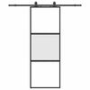vidaXL skyded&oslash;r med hardwares&aelig;t 76x205 cm h&aelig;rdet glas sort