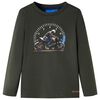 Lang&aelig;rmet T-shirt til b&oslash;rn str. 104 kakifarvet