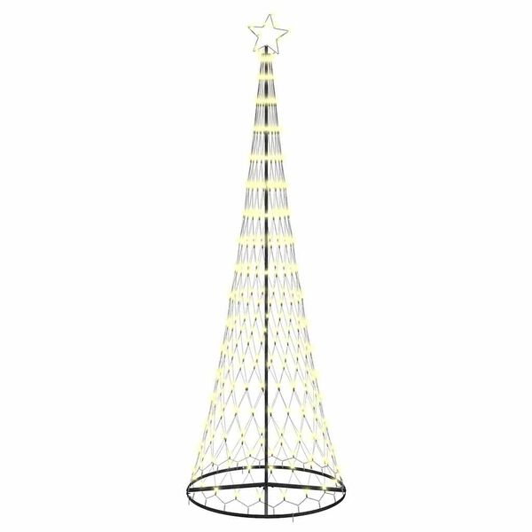 vidaXL LED juletræ med stativ Varm hvid 100.5 x 100.5 x 302.5 cm Metal