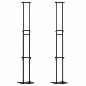 vidaXL Messesk&aelig;rme 2 stk. Sort 30 x 23,5 x 210 cm St&aring;l