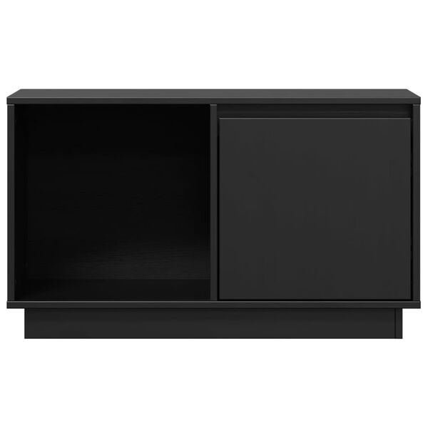 vidaXL tv-bord 74x35x44 cm massivt fyrretræ sort