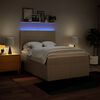 vidaXL kontinentalseng med madras 160x200 cm stof cremefarvet