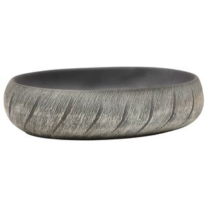 vidaXL h&aring;ndvask til bordplade 59x40x15 cm oval keramik sort og gr&aring;