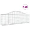 vidaXL buede gabionkurve 18 stk. 200x30x60/80 cm galvaniseret jern