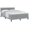 vidaXL Box spring seng med hovedg&aelig;rde Lysegr&aring; 160 x 200 cm Stof