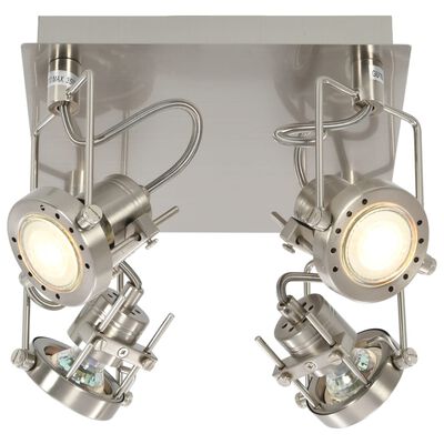 vidaXL 4-vejs spotlampe GU10 sølvfarvet