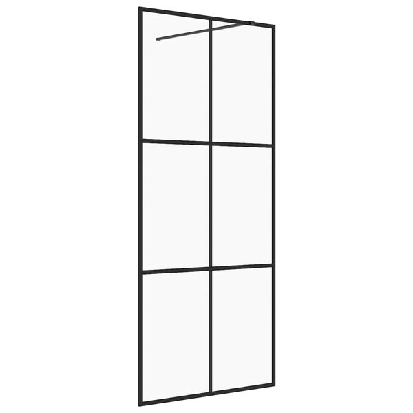 vidaXL brusevæg 100x195 cm klart sikkerhedsglas sort