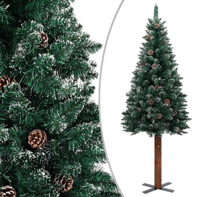 vidaXL smalt juletræ med lys og kuglesæt 150 cm grøn
