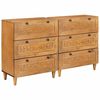 vidaXL Sideboard 2 stk. 120 x 33,5 x 75 cm Massivt mangotr&aelig; Brun