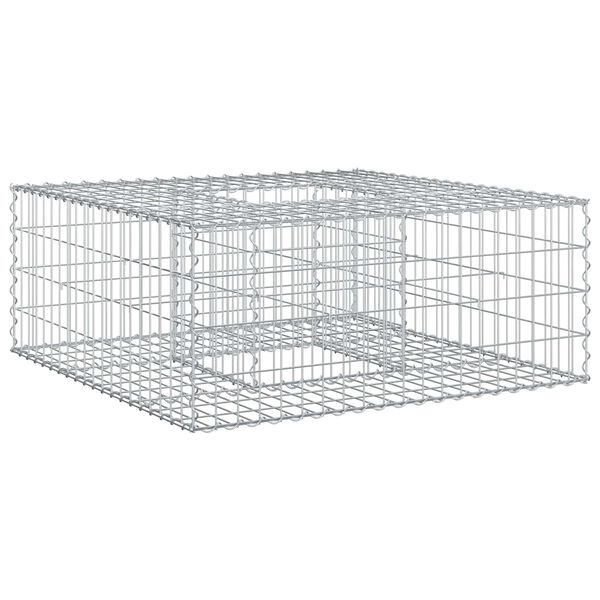 vidaXL Gabion h&oslash;jbed S&oslash;lv 100 x 100 x 40 cm Galvaniseret st&aring;l