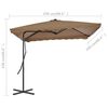 vidaXL parasol 250x250 cm stålstang gråbrun