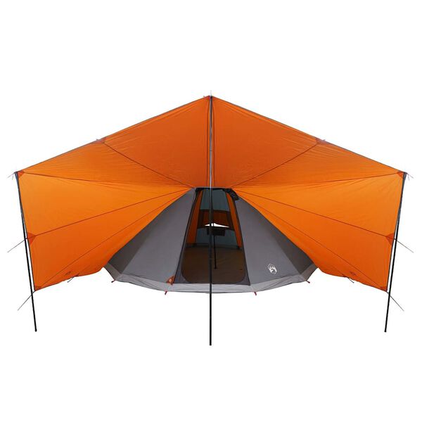 vidaXL Familie Tipi Telt med tag Grå og orange 510 x 690 x 330 cm