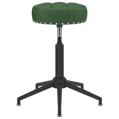 vidaXL arbejdsstol med hjul fløjl mørkegrøn
